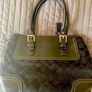 Coach black leather handbag